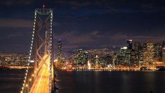 Night lights Bridges cities cityscapes
