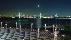 Night lights Bridges cities cityscapes