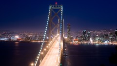Night lights Bridges cityscapes