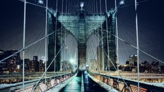 Night lights Bridges cityscapes brooklyn bridge new york city