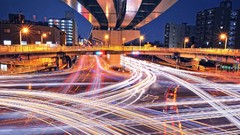 Night lights Bridges cityscapes long exposure