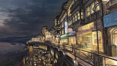 Night lights buildings cities