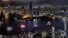 Night lights buildings cityscapes