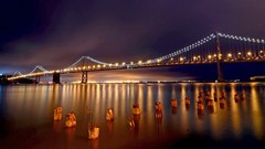 Night lights California San Francisco Bridges architecture USA 
