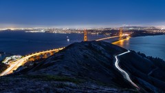 Night lights California San Francisco USA rivers golden gate 