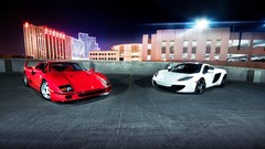 Night lights cars McLaren Ferrari vehicles ferrari f40 mclaren 