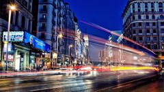 Night lights cars street traffic City Lights Spain cities 