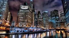 Night lights Chicago