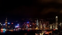 night lights cityscape City Hong Kong China Asia dark