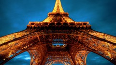 Night lights Eiffel Tower Paris architecture