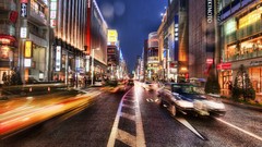 Night lights Japan cities HDR Photography long exposure