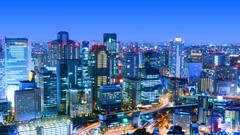 Night lights Japan City Lights cities skyline cityscapes osaka