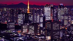 Night lights Japan Tokyo cities skyline cityscapes