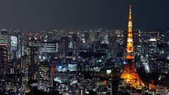 Night lights Japan Tokyo cityscapes scenic skyscapes