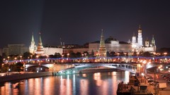 Night lights Moscow cityscapes