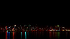 Night lights reflections cityscapes