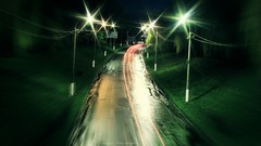 Night lights roads cities