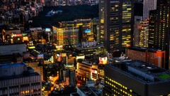 Night lights Skyscrapers cities