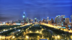 Night lights Skyscrapers Parks buildings cities cityscapes