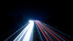 Night lights traffic roads Highways long exposure
