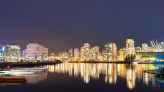 Night lights vancouver reflections cityscapes long exposure 