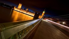 Night London Bridges architecture cities long exposure