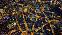 Night London England aerial view