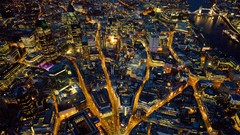 Night London England aerial view