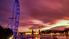 Night London rivers London Eye cityscapes River Thames