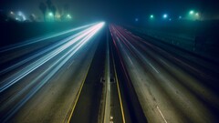 night long exposure lights road traffic