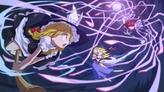 Night magic moon dolls tears dress hats blondes long hair anime 