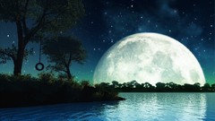 Night moon abstract digital art