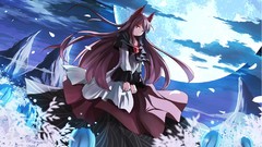 Night moon anime girls touhou animal ears imaizumi kagerou
