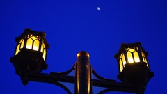 Night moon Candles Dark Blue street lights