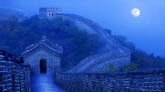 Night moon China Great Wall of China bing