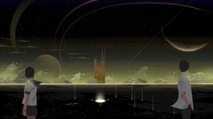 Night moon cities anime girls anime boys