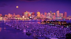 Night moon cityscapes