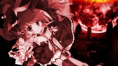 Night moon dress tie witch Halloween Ribbons anime girls touhou 