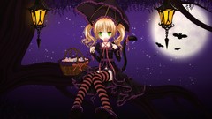 Night moon Umbrellas Candies Halloween stockings anime girls 