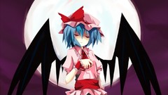 Night moon wings Vampires red eyes anime girls remilia scarlet 