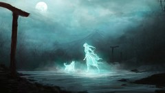 Night Mountains moon spirit ruins ghost paintings arches 