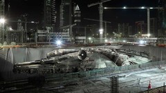 Night Movies Cranes star wars science fiction Photo manipulation