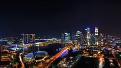 Night panorama Singapore skyline cityscapes