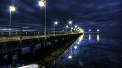 Night piers HDR Photography