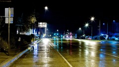 Night rain streets cityscapes