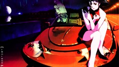 Night red cars anime girls cowboy bebop Faye Valentine (Cowboy 