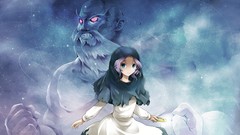 Night red eyes blue eyes short hair touhou purple hair Kumoi 