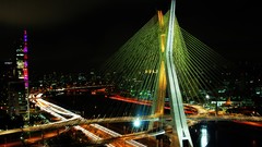 Night roads Bridges buildings canal cityscapes Sao Paulo