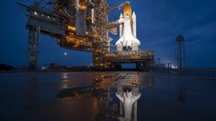 Night rockets space shuttle