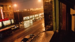 Night room rain cars Chicago studio cities